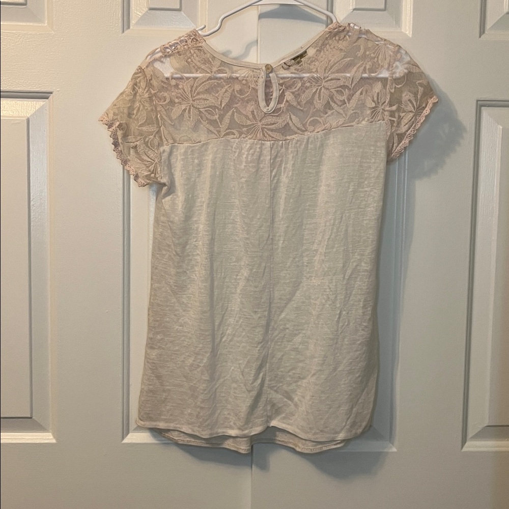 Ambra Italy Pale Pink Lace T Shirt Viscose Size S - Picture 5 of 8